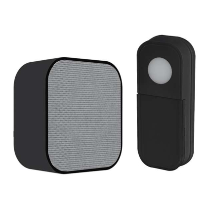 Bezdrôtový zvonček batériový 1L75, 180m, learning code, čierna