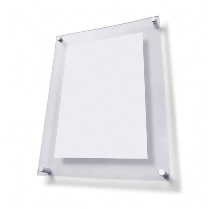 Plexi tabuľa A4 s ozdobnými skrutkami, číra
