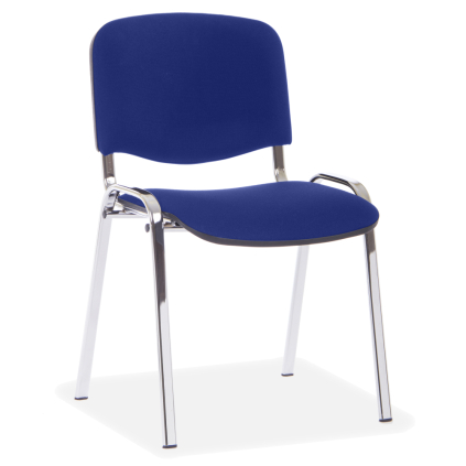 Konferenčná stolička Viva, chrómované nohy, modrá