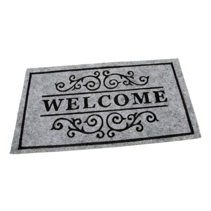 Textilná čistiaca rohož Welcome Deco 33 x 58 x 0,3 cm, sivá