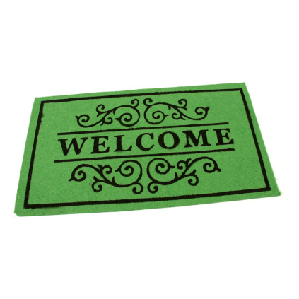Textilná čistiaca rohož Welcome Deco 33 x 58 x 0,3 cm, zelená