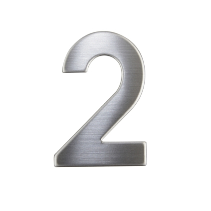 Domové číslo "2", RN.75L, nerez