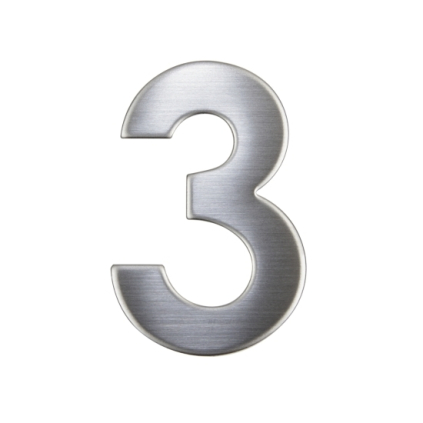 Domové číslo "3", RN.75L, nerez