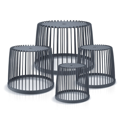 Kompletný set 4 univerzálnych košov, antracit
