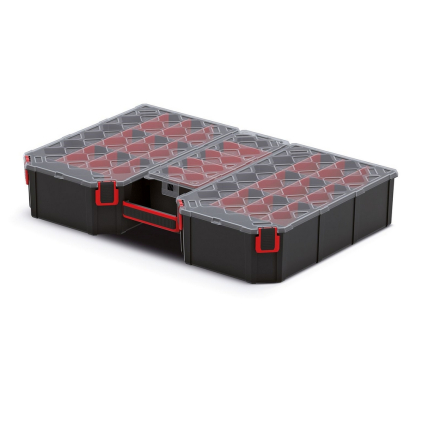 Kufríkový organizér 57,7 × 39 × 10,5 cm, prepážky, čierna