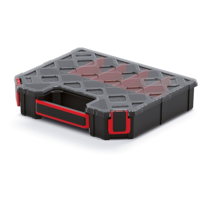 Kufríkový organizér 28,4 × 24,3 × 6 cm, prepážky, čierna
