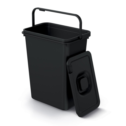 Závesný odpadkový kôš, 10 l, čierna