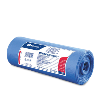 Vrecká na odpadky HDPE 8 mi 70 l, modrá