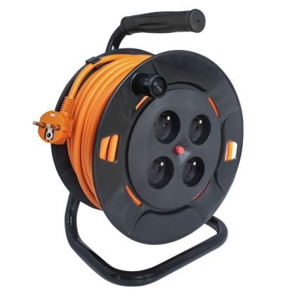 Predlžovací kábel na bubne 4Z - 25 m, oranžová