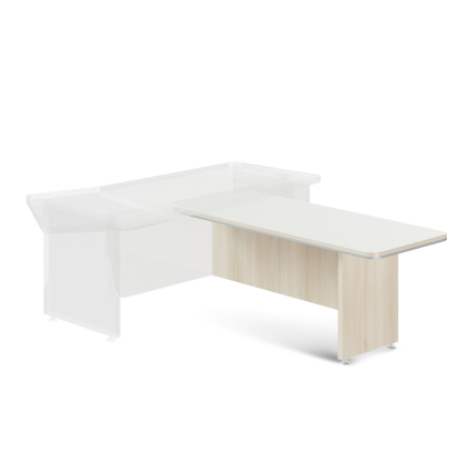 Rokovací prvok pod stôl TopOffice Premium 166,3 x 70 cm, agát svetlý / biela