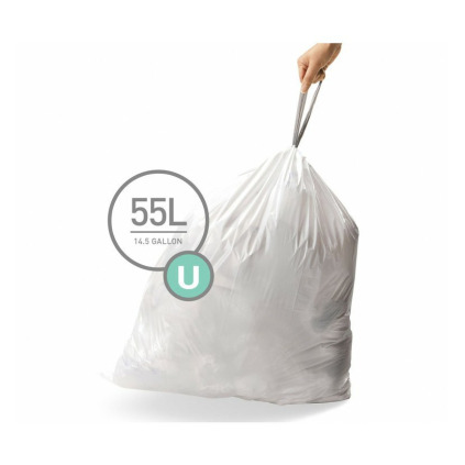 Vrecká do koša typ U 55 l, 20 ks, biela