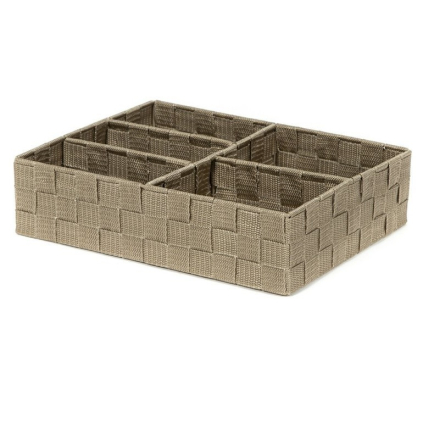 Organizér Compactor TEX 32 x 25 x 8 cm, 5 dielov, svetlo hnedá