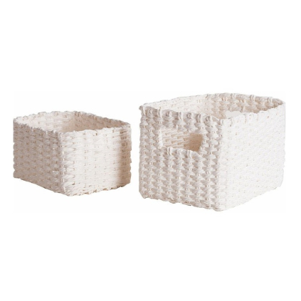 Set pletených košíkov Compactor Lisou, 2 ks, biela