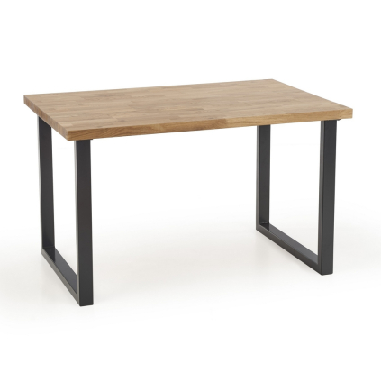 Jedálenský stôl Radus 140 x 85 cm, prírodné drevo / čierna