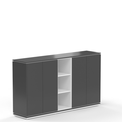 Stredná skriňa Creator 202,2 x 44,5 x 115,5 cm, biela / antracit