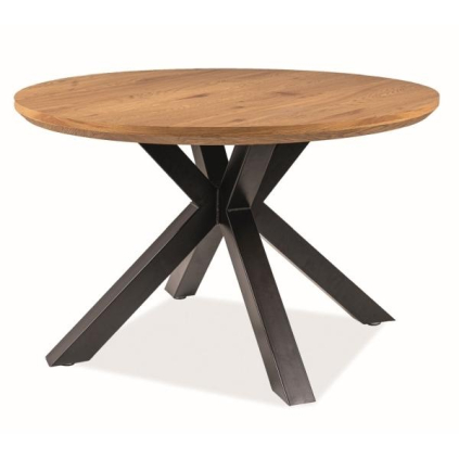 Jedálenský stôl Ritmo, priemer 120 cm, dub / čierna