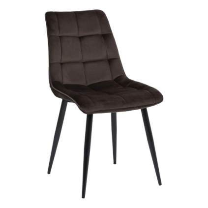 Jedálenská stolička Chic Velvet, hnedá / čierna