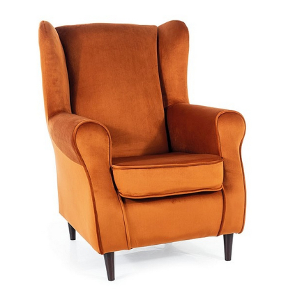 Kreslo Baron Velvet, oranžová / čierna