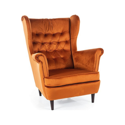 Kreslo Herry Velvet, oranžová / čierna