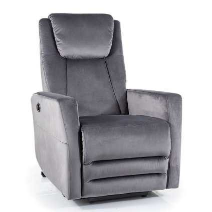 Polohovacie kreslo Adonis Velvet, sivá