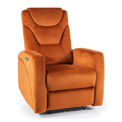 Polohovacie kreslo Kronos Velvet, oranžová