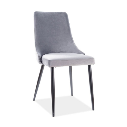 Jedálenská stolička Piano B Velvet, sivá / čierna