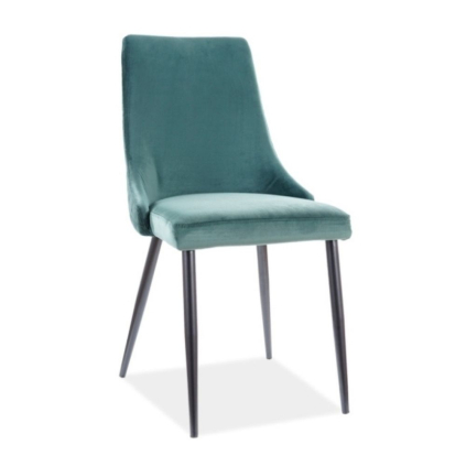 Jedálenská stolička Piano B Velvet, zelená / čierna