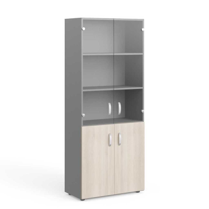 Vysoká skriňa Manager 79,9 x 42,2 x 196,5 cm, agát svetlý / sivá