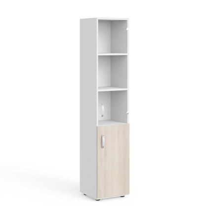 Vysoká skriňa Manager 39,9 x 42,2 x 196,5 cm, pravá, agát svetlý / biela