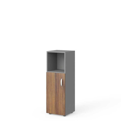 Stredná skriňa Manager 39,9 x 42,2 x 119,5 cm, ľavá, orech warmia / sivá