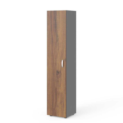 Vysoká skriňa Manager 39,9 x 42,2 x 196,5 cm, ľavá, orech warmia / sivá