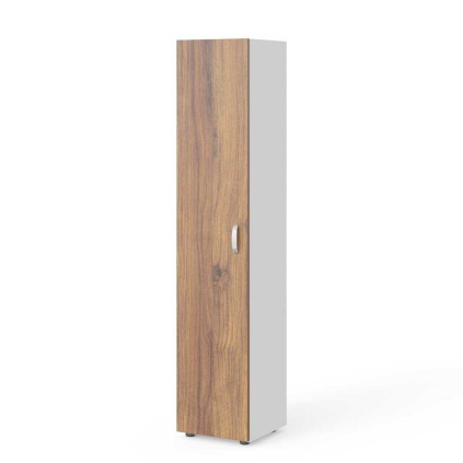 Vysoká skriňa Manager 39,9 x 42,2 x 196,5 cm, ľavá, orech warmia / biela