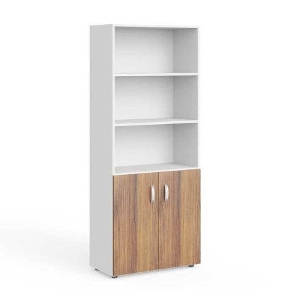Vysoká skriňa Manager 79,9 x 42,2 x 196,5 cm, orech warmia / biela