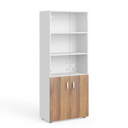 Vysoká skriňa Manager 79,9 x 42,2 x 196,5 cm, orech warmia / biela