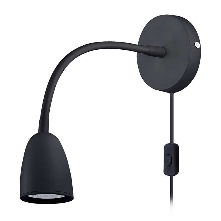 Solight LED nástenná lampička WO54-B, čierna