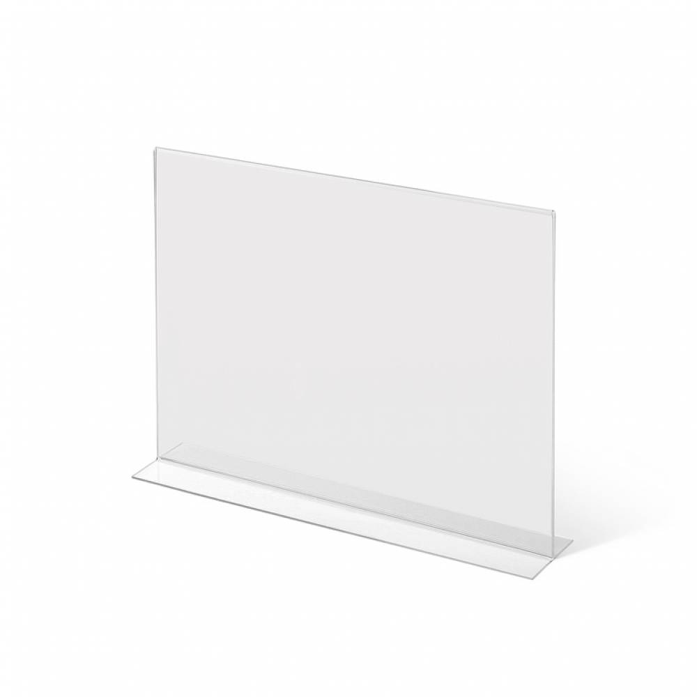 Jansen Display Plexi stojanček typu T na šírku, formát A5, číra