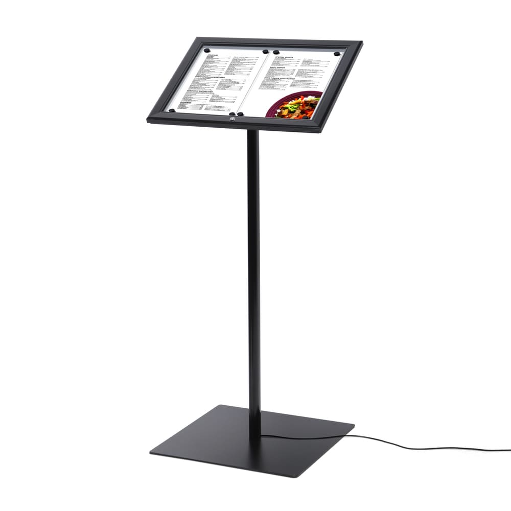 Fotografia produktu: Menuboard s LED vitrínou 2 x A4, čierna