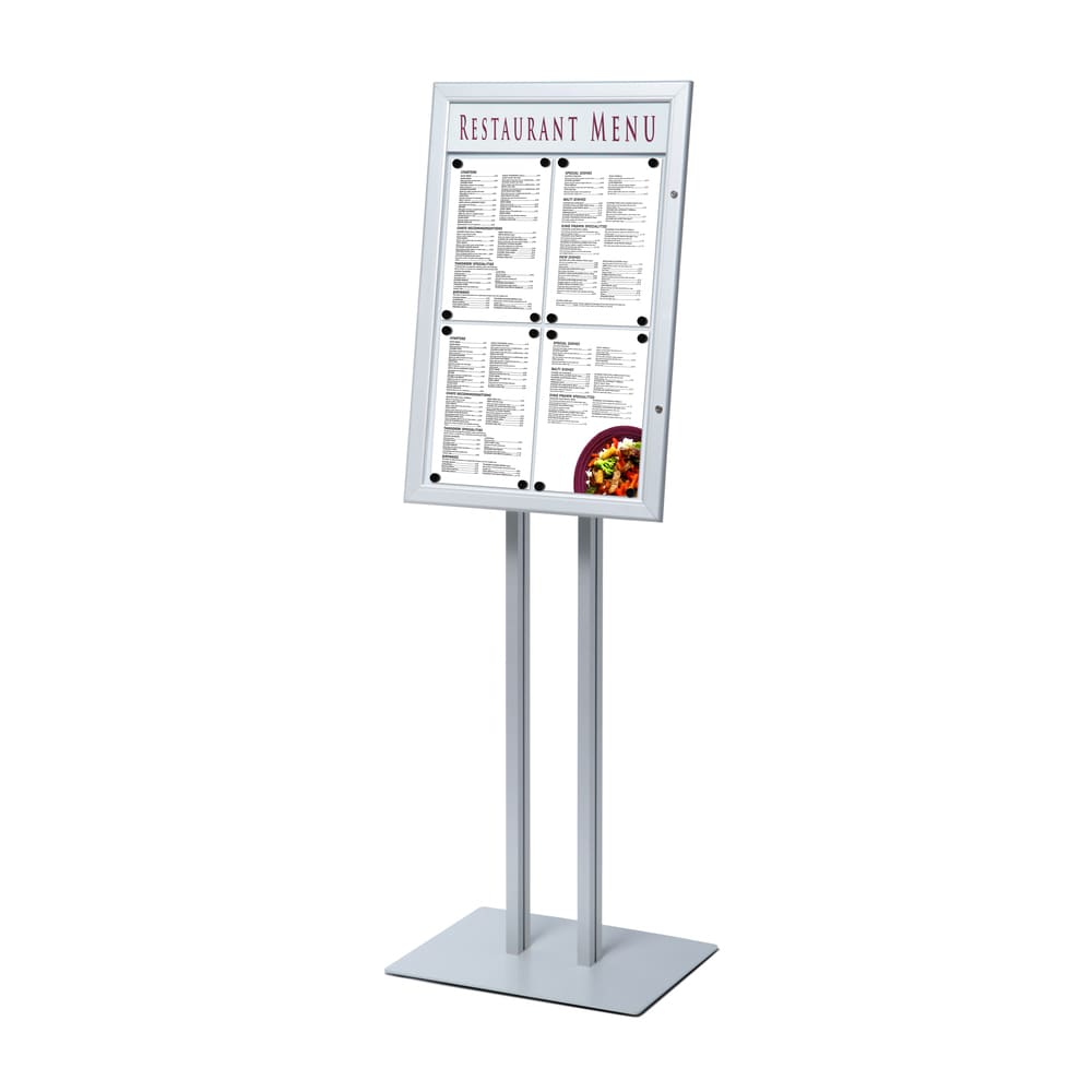 Jansen Display Uzamykateľná menu vitrína 4 x A4, hliník