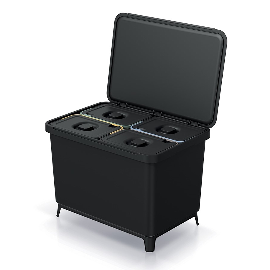Prosperplast s.r.o. Odpadkový kôš, 4 x 10 l, čierna