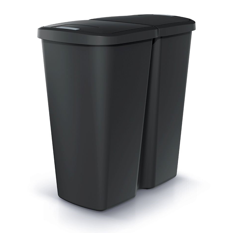 Prosperplast s.r.o. Odpadkový kôš DUO čierny, 45 l, čierna