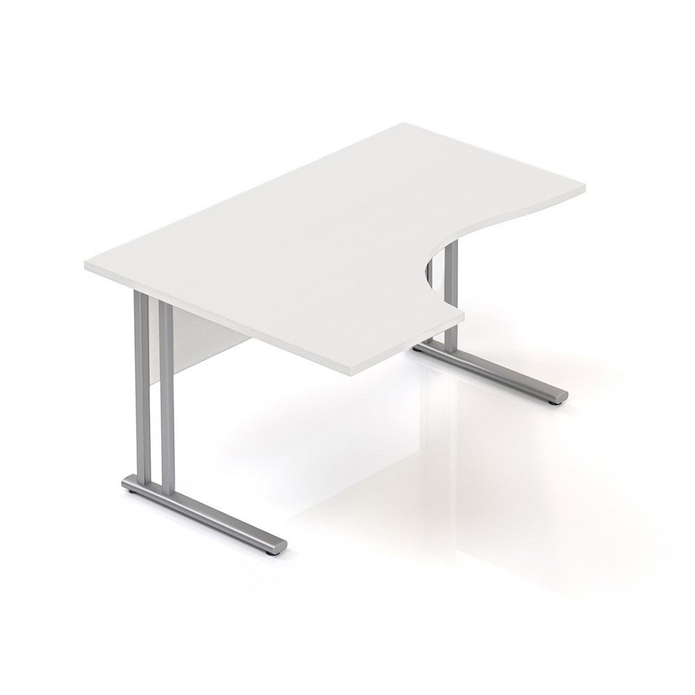 Lenza Ergonomický stôl Visio 140 x 100 cm, ľavý, biela