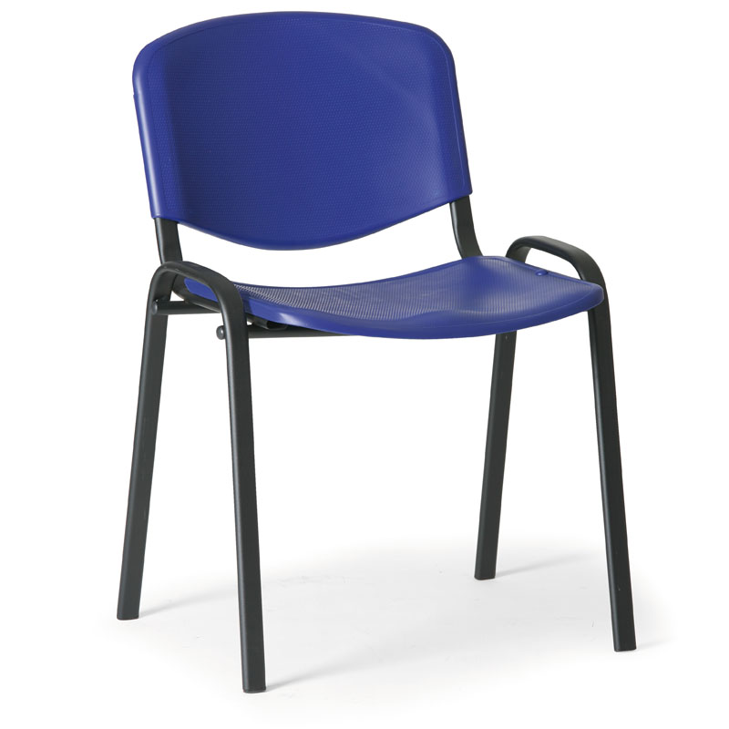 Kovo Praktik Plastová stolička ISO - čierne nohy, modrá