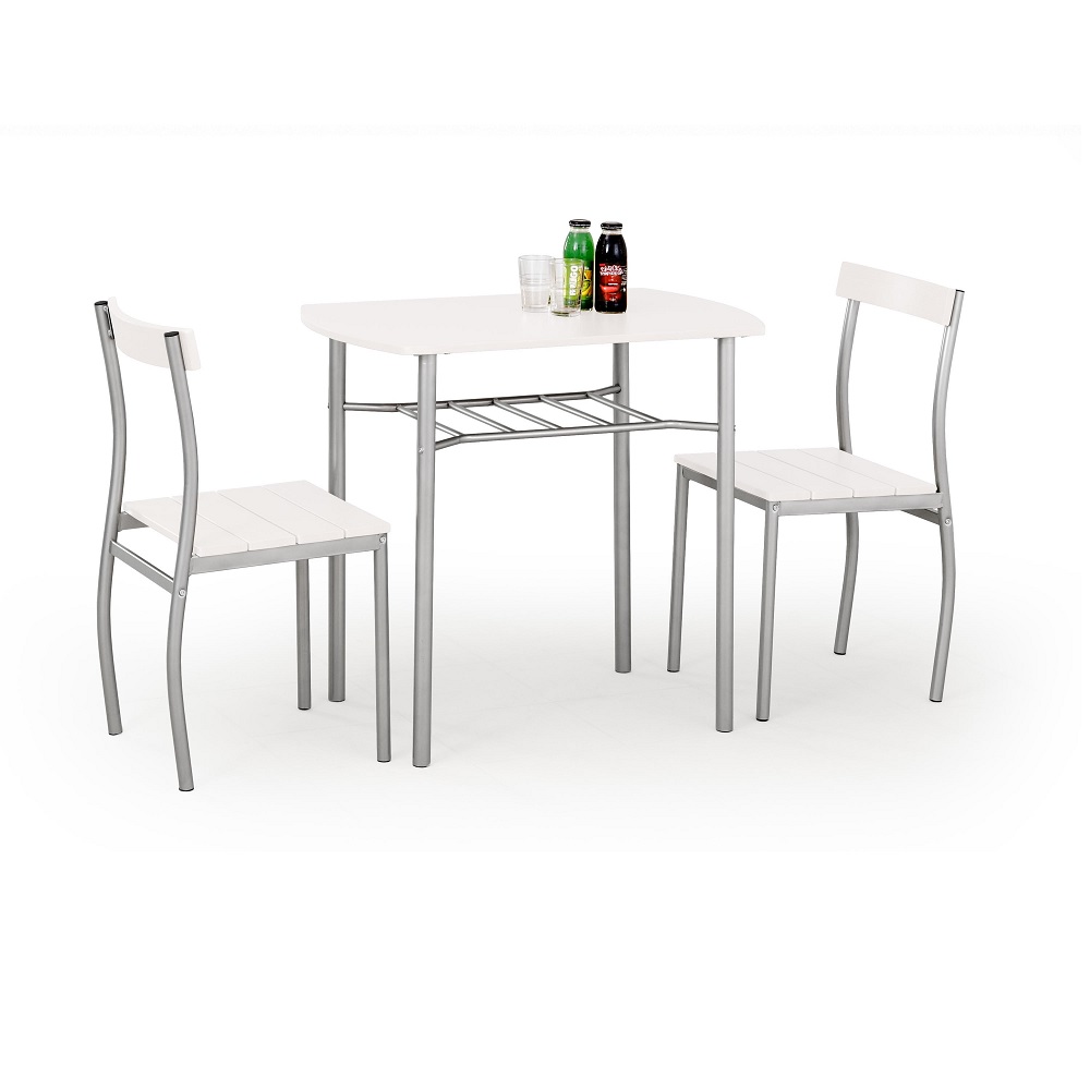 Halmar Jedálenský set Lance 2+1, biela / strieborná