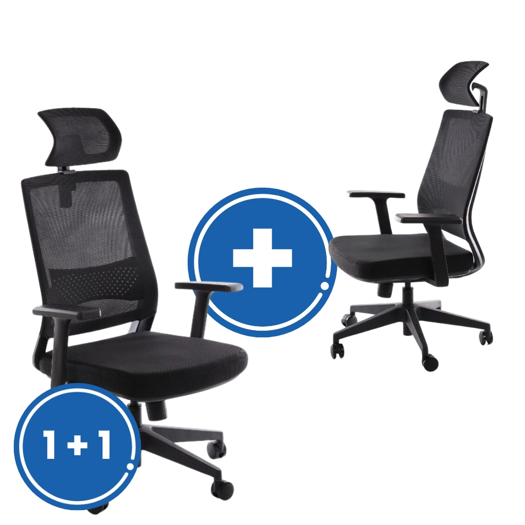 Rauman Kancelárska stolička Falco 1 + 1 ZADARMO, čierna