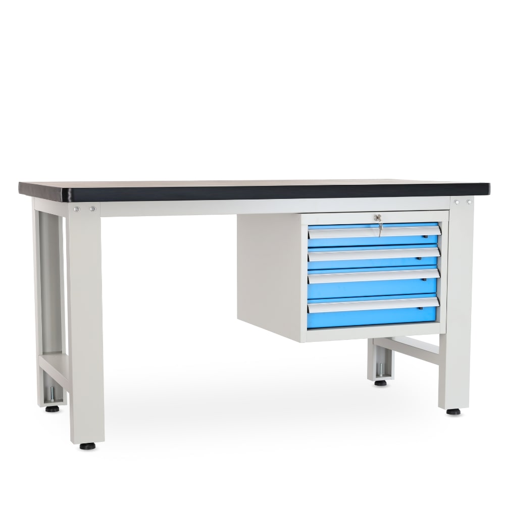 Rauman Dielenský stôl Solid MDF-04, 150 cm, závesný box, čierna