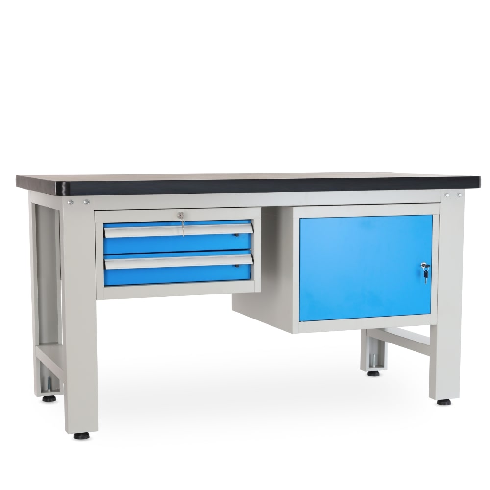 Rauman Dielenský stôl Solid MDF-21, 150 cm, 2 závesné boxy, čierna
