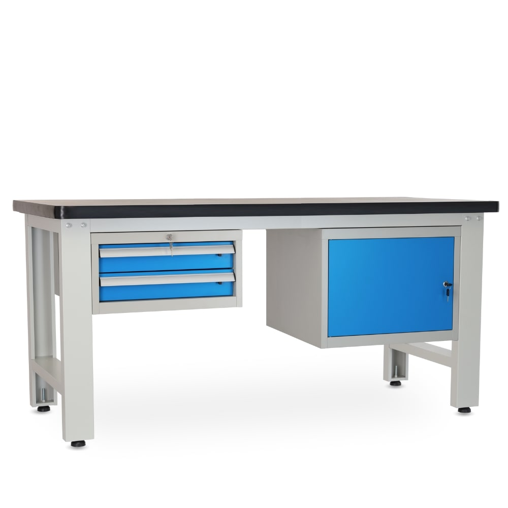 Rauman Dielenský stôl Solid MDF-21, 180 cm, 2 závesné boxy, čierna