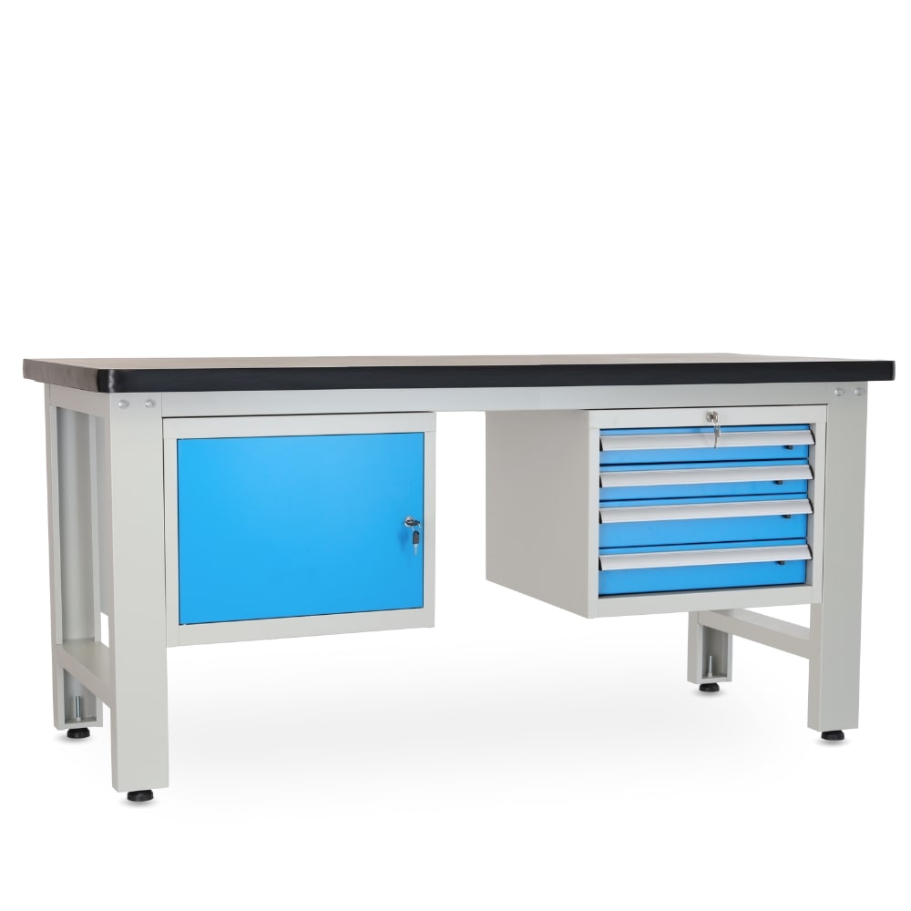 Rauman Dielenský stôl Solid MDF-14, 180 cm, 2 závesné boxy, čierna