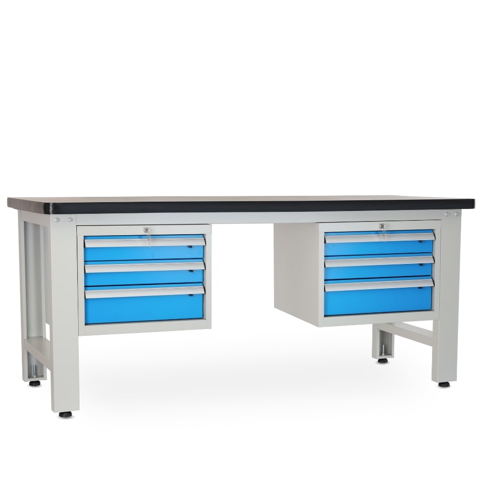 Rauman Dielenský stôl Solid MDF-33, 210 cm, 2 závesné boxy, čierna