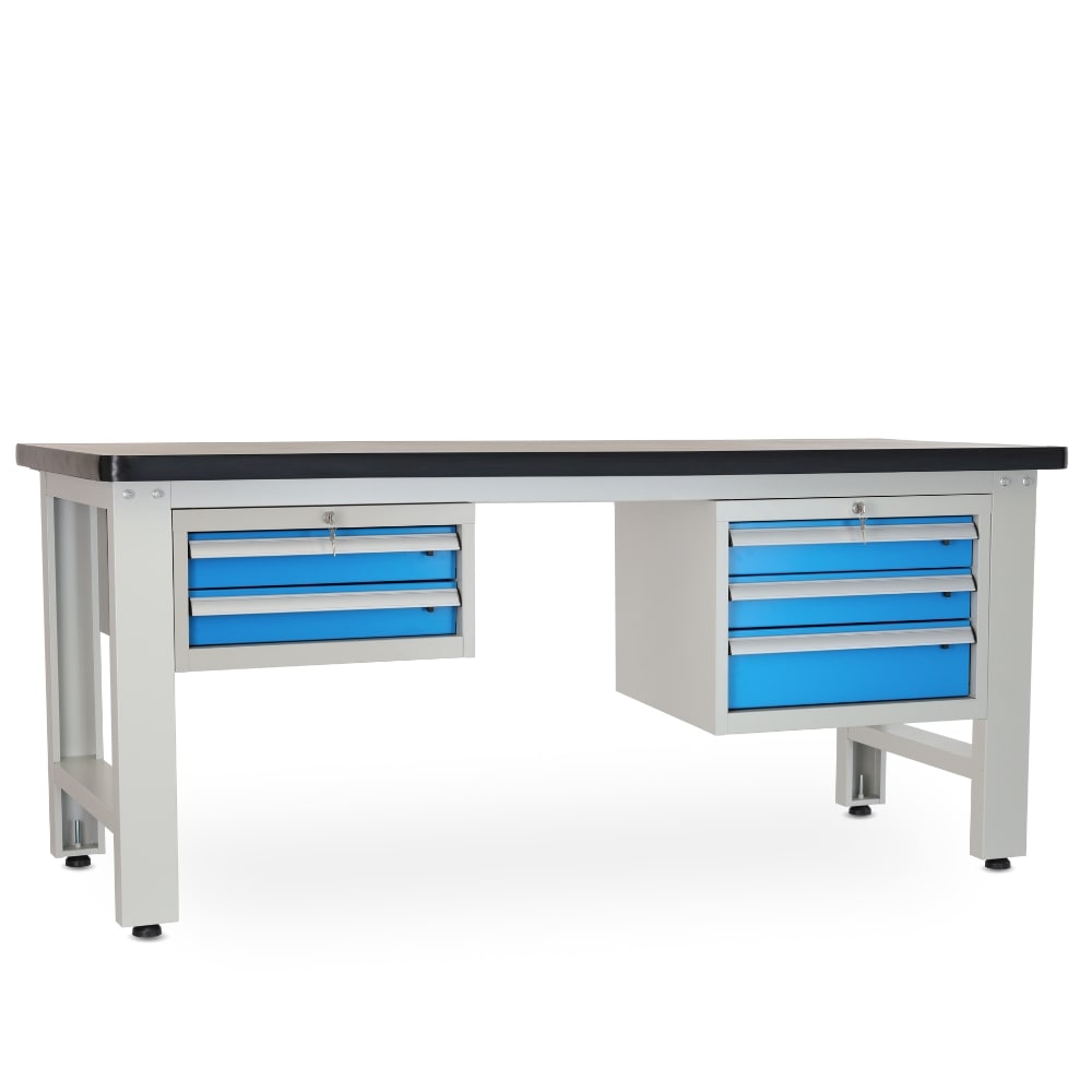 Rauman Dielenský stôl Solid MDF-23, 210 cm, 2 závesné boxy, čierna